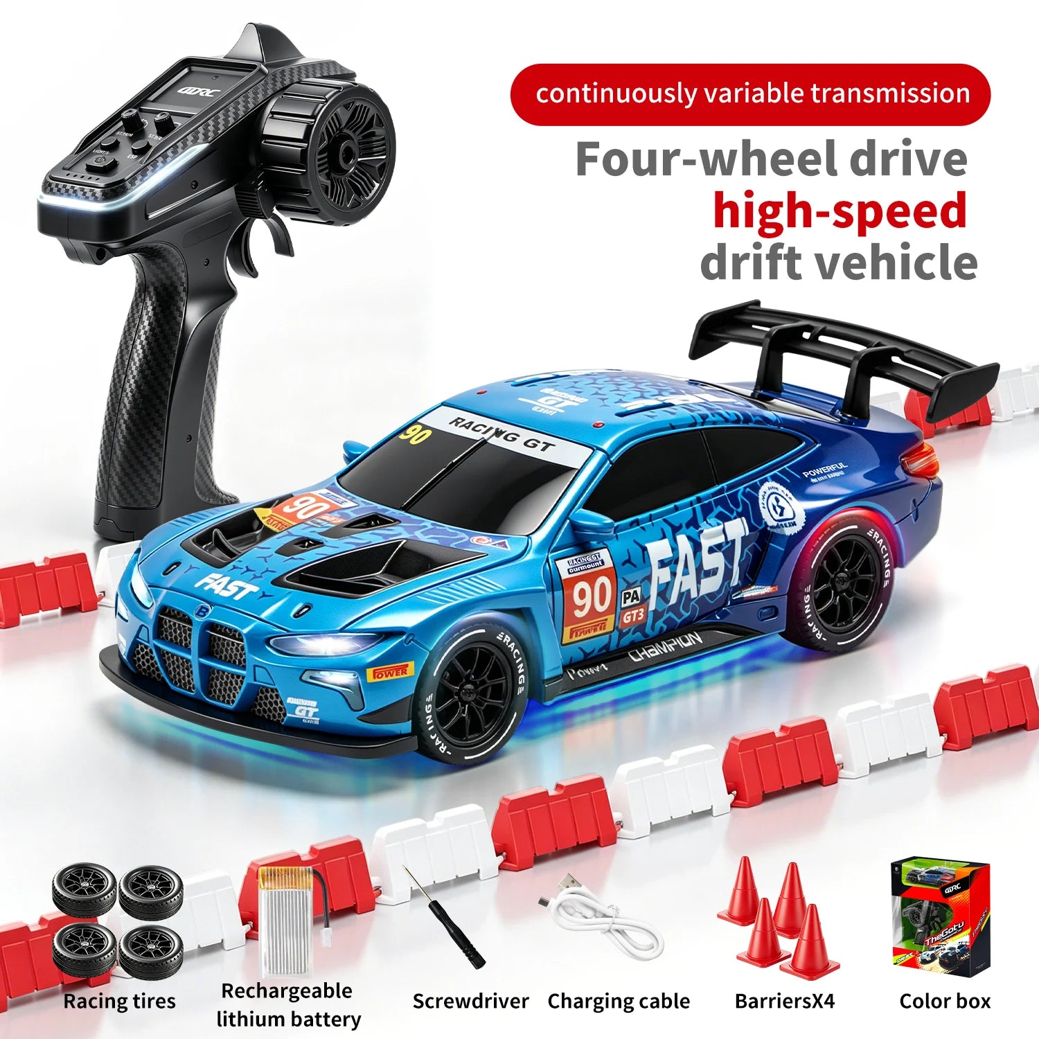 4DRC Mini RC Racing Car - 4WD Pocket Drift 1:43 High-Speed Toy