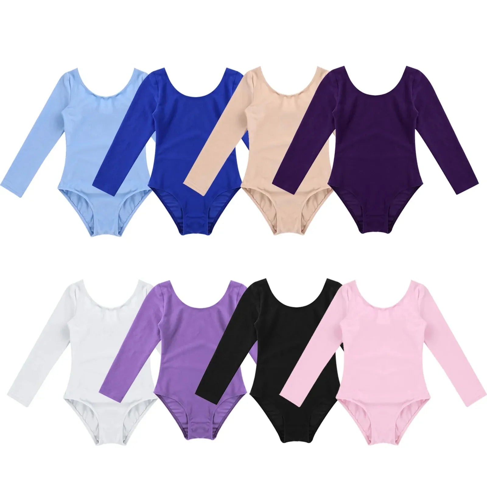 Girls Long Sleeve Ballet Leotard - Soft & Stretchy Dance Costume