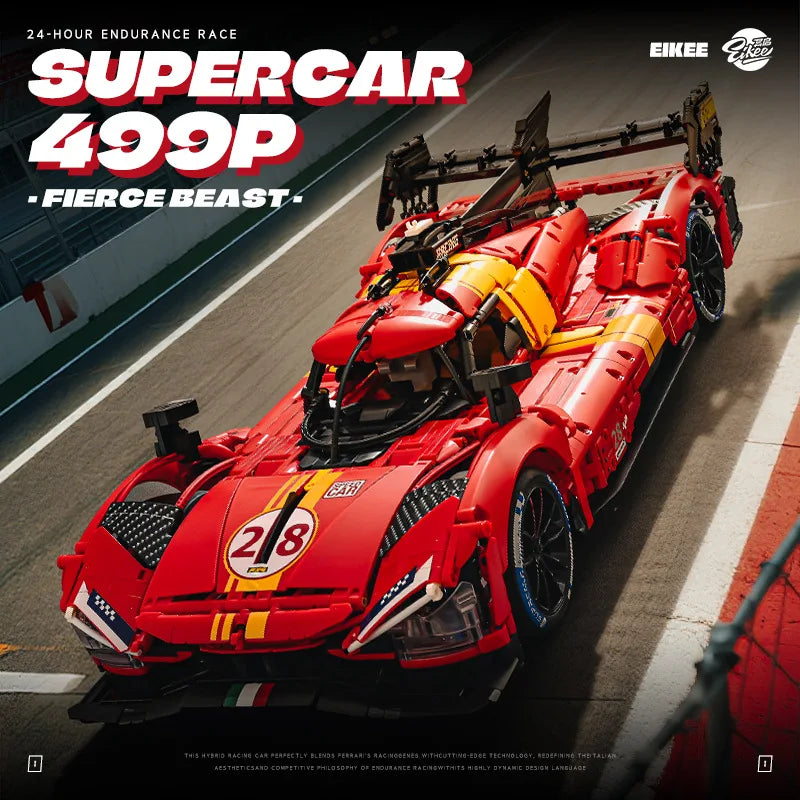 1:8 Scale Super Sport Racing Car Building Blocks for Kids
