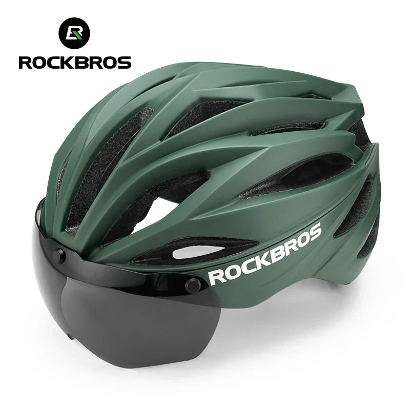 ROCKBROS Adjustable Cycling Helmet with Magnetic Goggles - Ultimate Safety