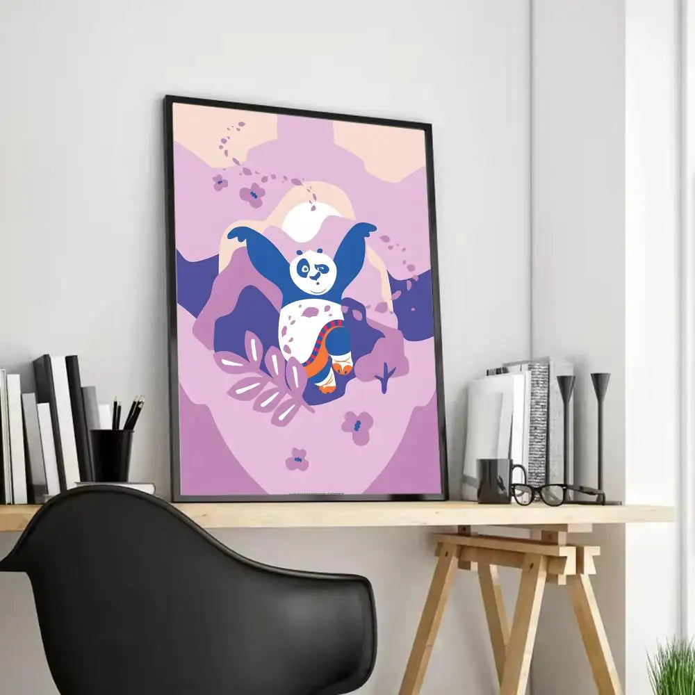 Kung Fu Panda Anime Poster - Waterproof Art for Home & Bar Decor