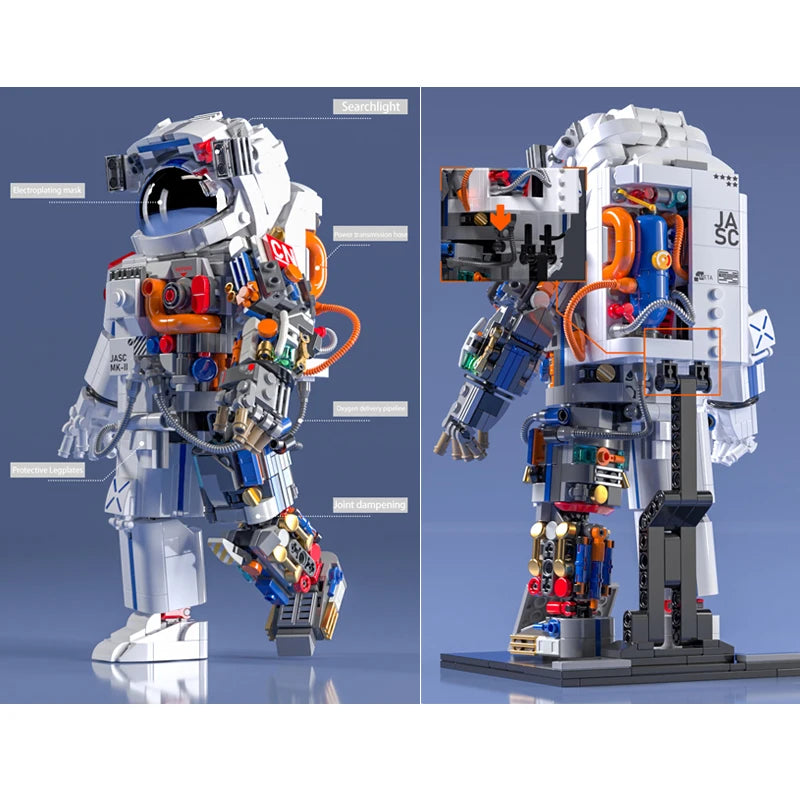 MOC Astronaut Building Blocks - Creative DIY Space Model Set