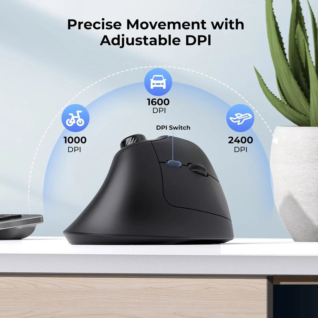 seenda Ergonomic Wireless Mouse with Multi-Device Volume Control