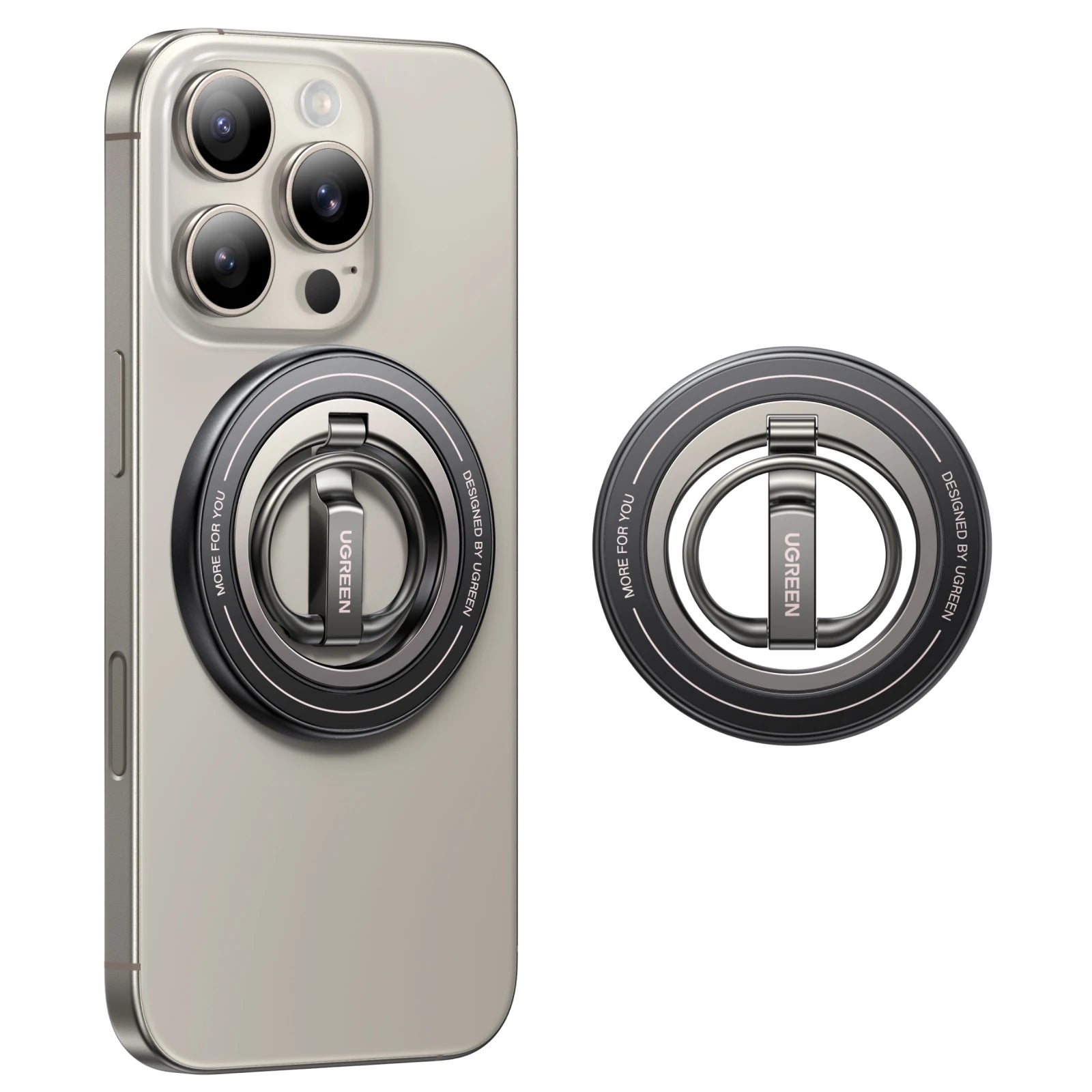 UGREEN Magnetic Phone Ring Holder - 360° Rotatable Stand for All Smartphones