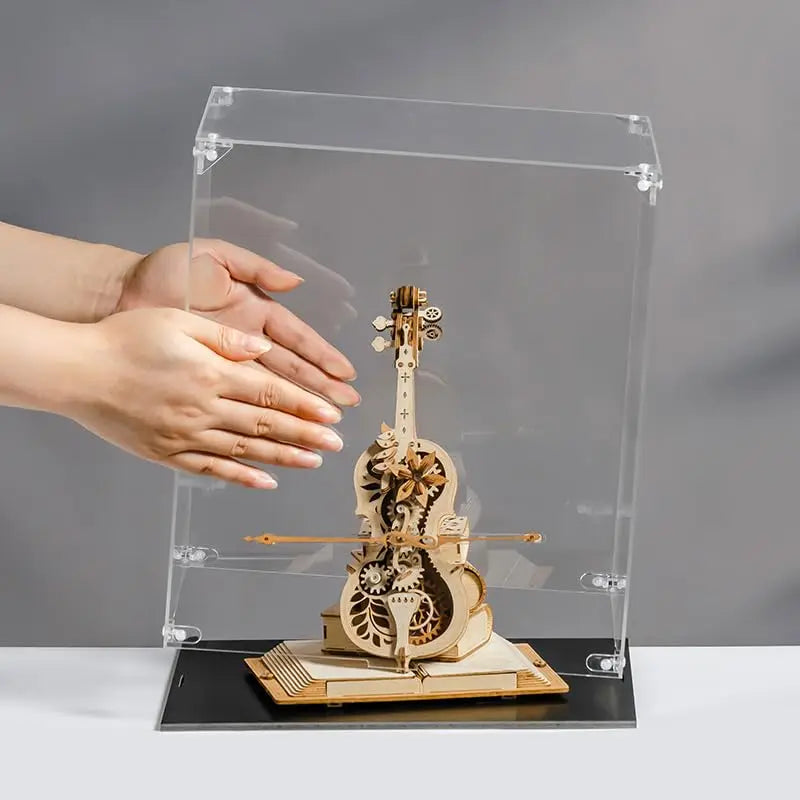 ROBOTIME Crystal Clarity Display Case for Model Kits - Dust-Free Showcase