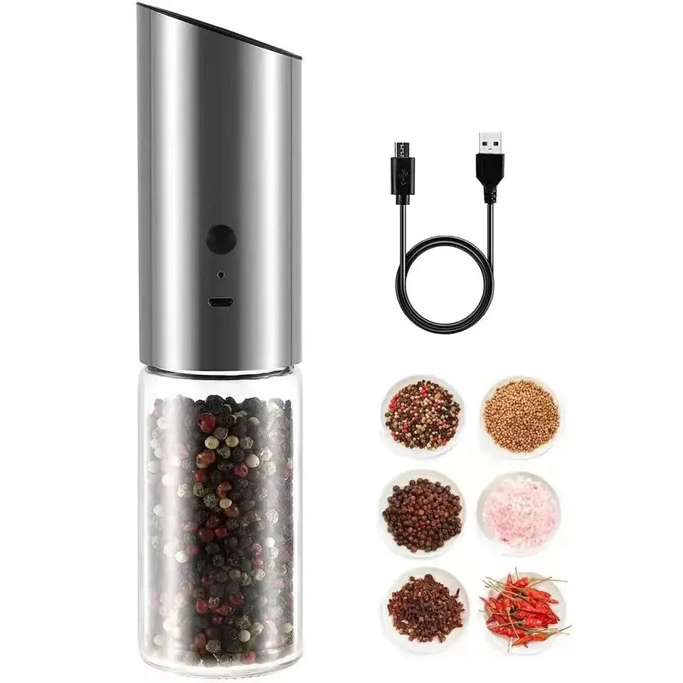 USB Rechargeable Electric Salt & Pepper Grinder Set - Automatic & Eco-Friendly