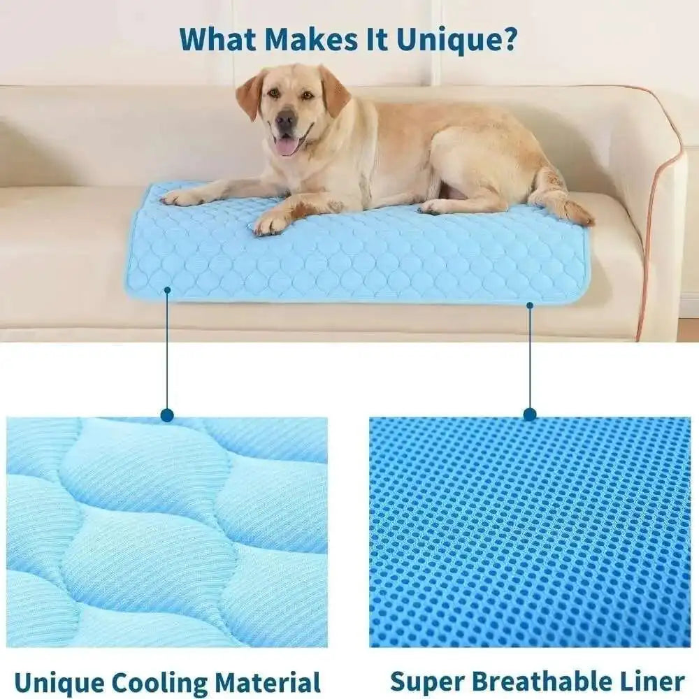 Cooling Pet Mat | Summer Dog & Cat Ice Silk Blanket - Breathable & Washable