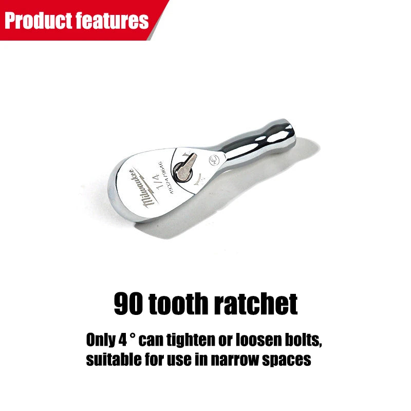 Milwaukee 1/4" Drive Compact Ratchet Wrench - Durable & Precise