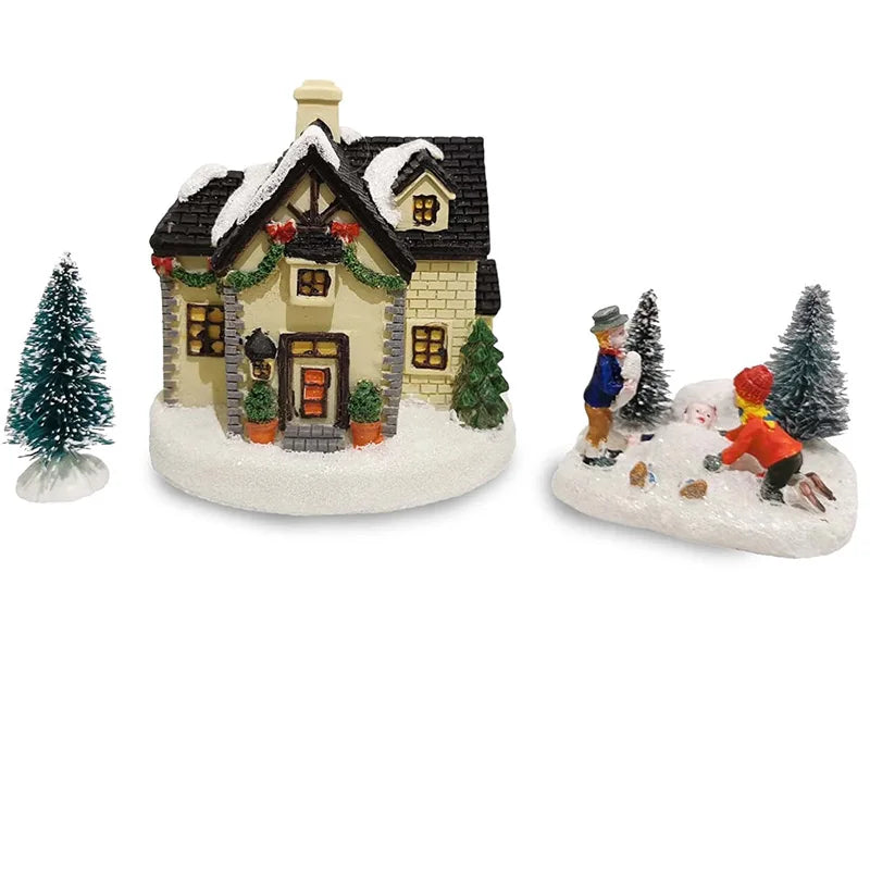 Charming Hand-Painted Kids Playing Christmas Village Figurine