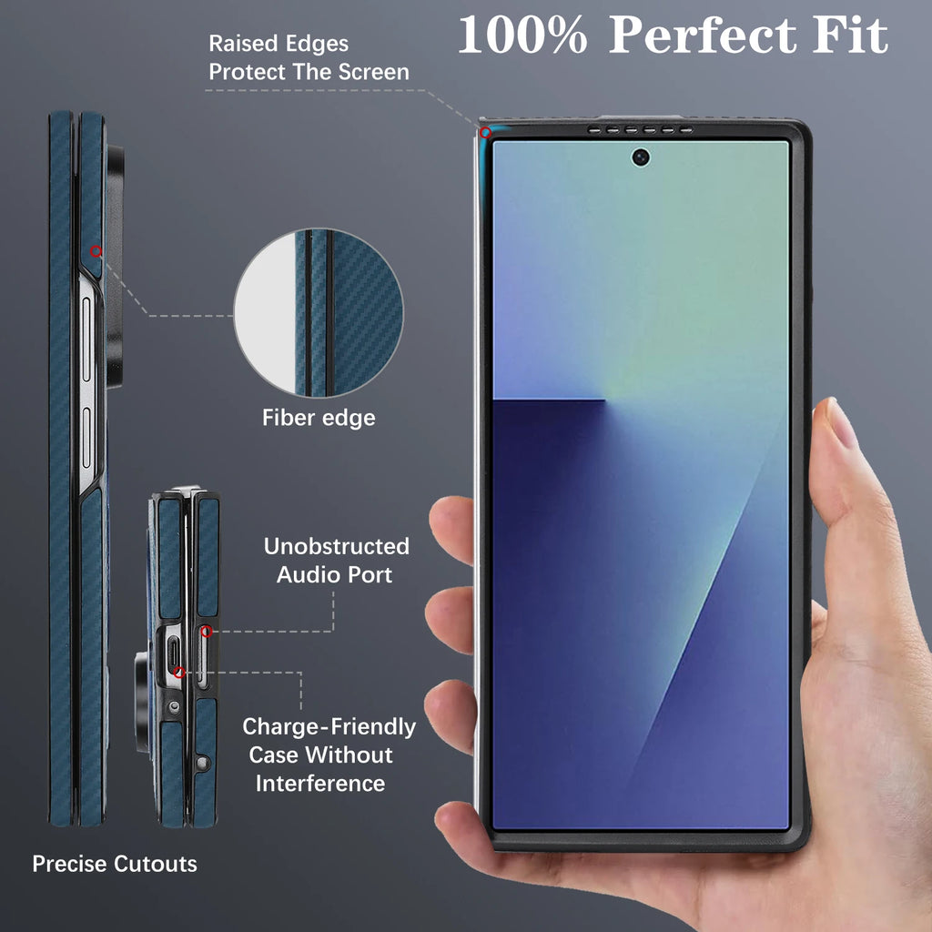 Slim Carbon Fiber Leather Case for Samsung Galaxy Z Fold - Ultra Thin