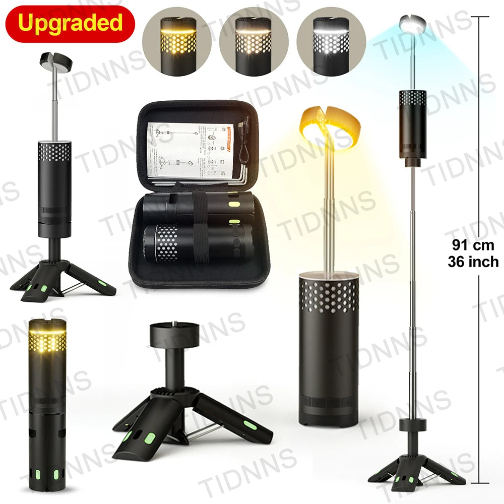 TIDNNS LED Camping Flashlight & Lantern - Rechargeable, Telescopic, Versatile