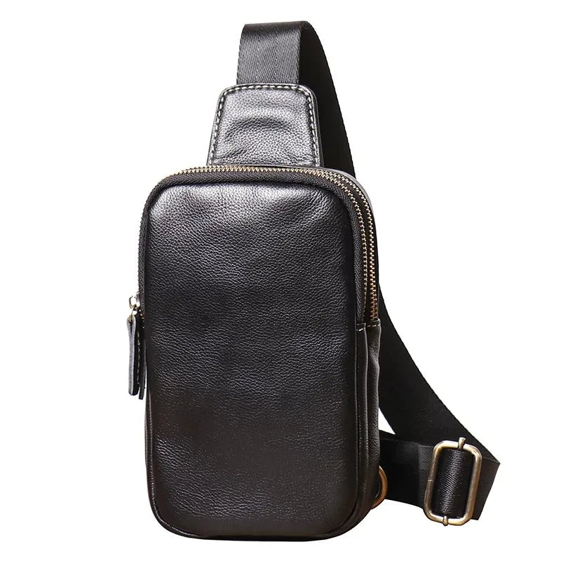 Men's Genuine Leather Crossbody Bag - Trendy & Durable Design