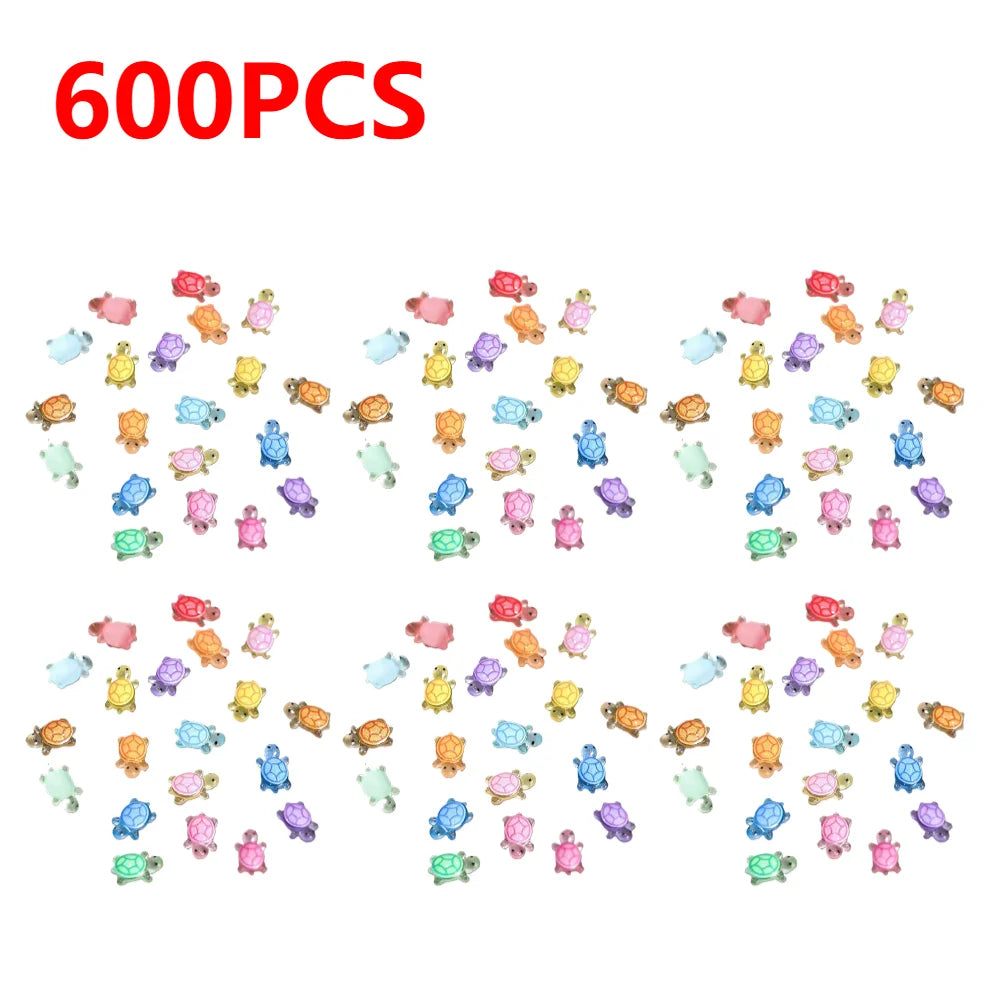 Vibrant Mini Resin Turtles - Glow in the Dark Figurines for Decor