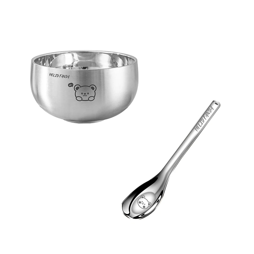 Cartoon Stainless Steel Ramen Bowl - Eco-Friendly & Safe
