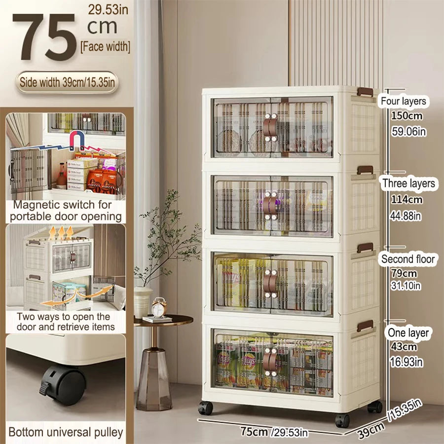 Eco-Friendly Large Capacity Folding Storage Cabinet - Space Saver