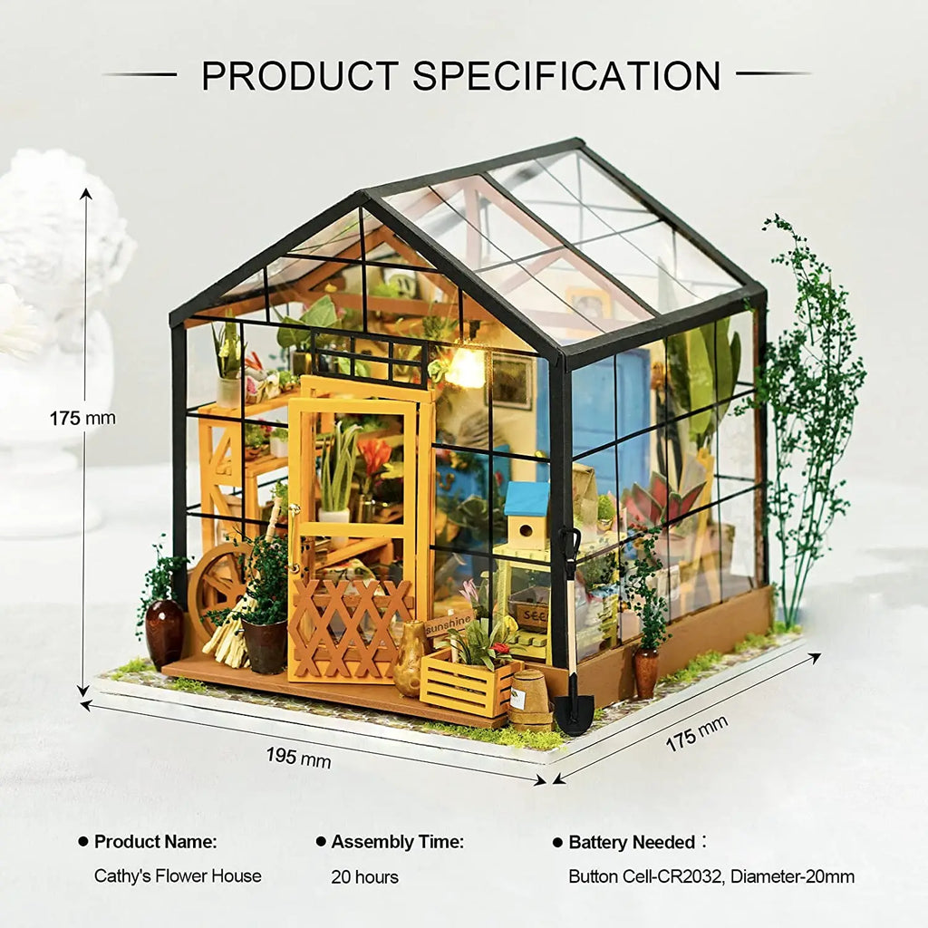 Robotime Green DIY Dollhouse Kit - Engaging Miniature Art Project