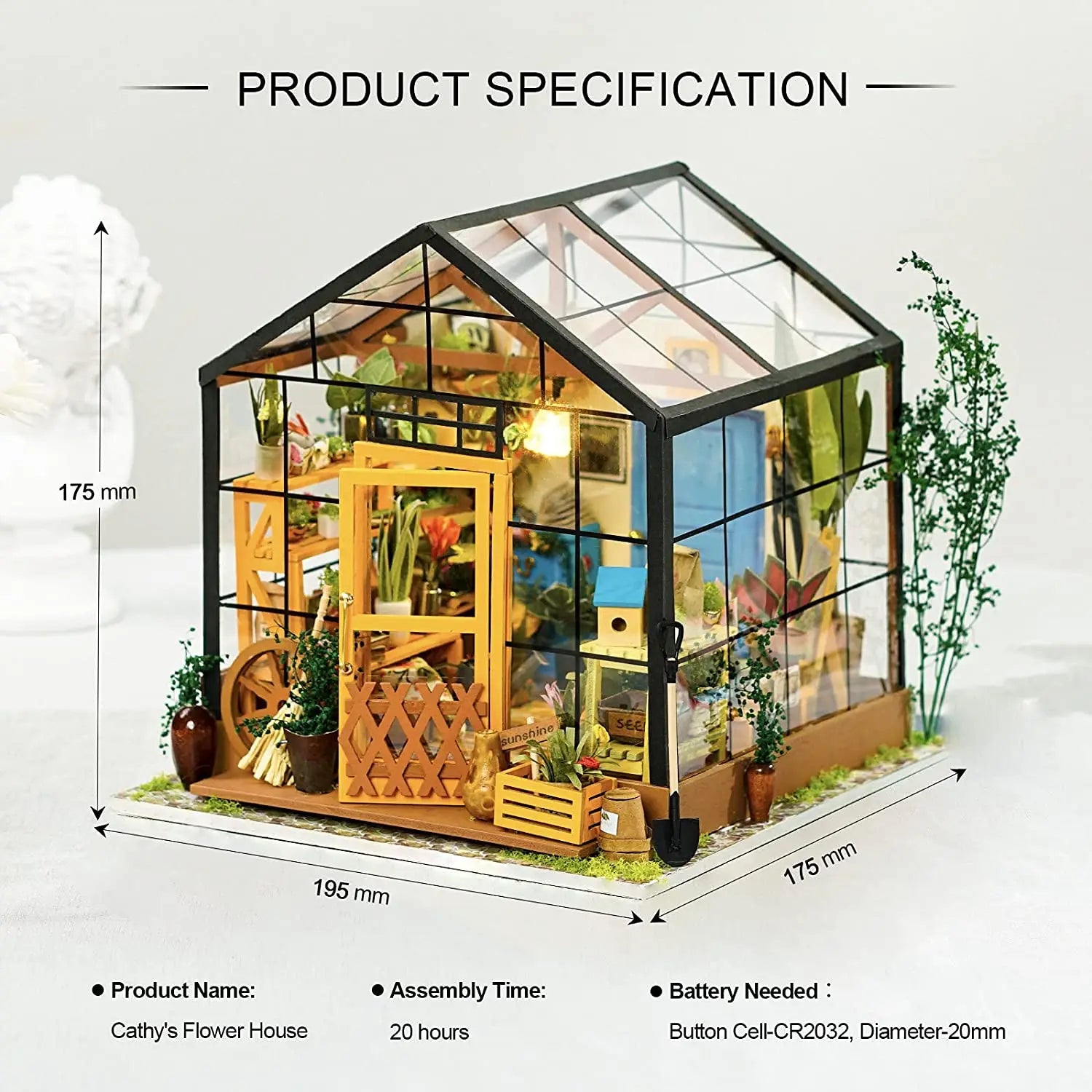 Robotime Green DIY Dollhouse Kit - Engaging Miniature Art Project