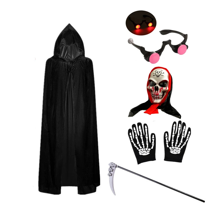 Glow-in-the-Dark Grim Reaper Costume for Kids - Scary Halloween Outfit