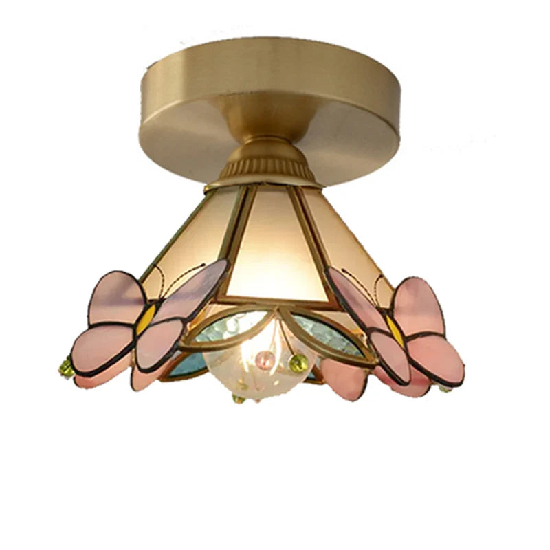 Butterfly Glass Copper LED Pendant Lamp for Modern Indoor Decor