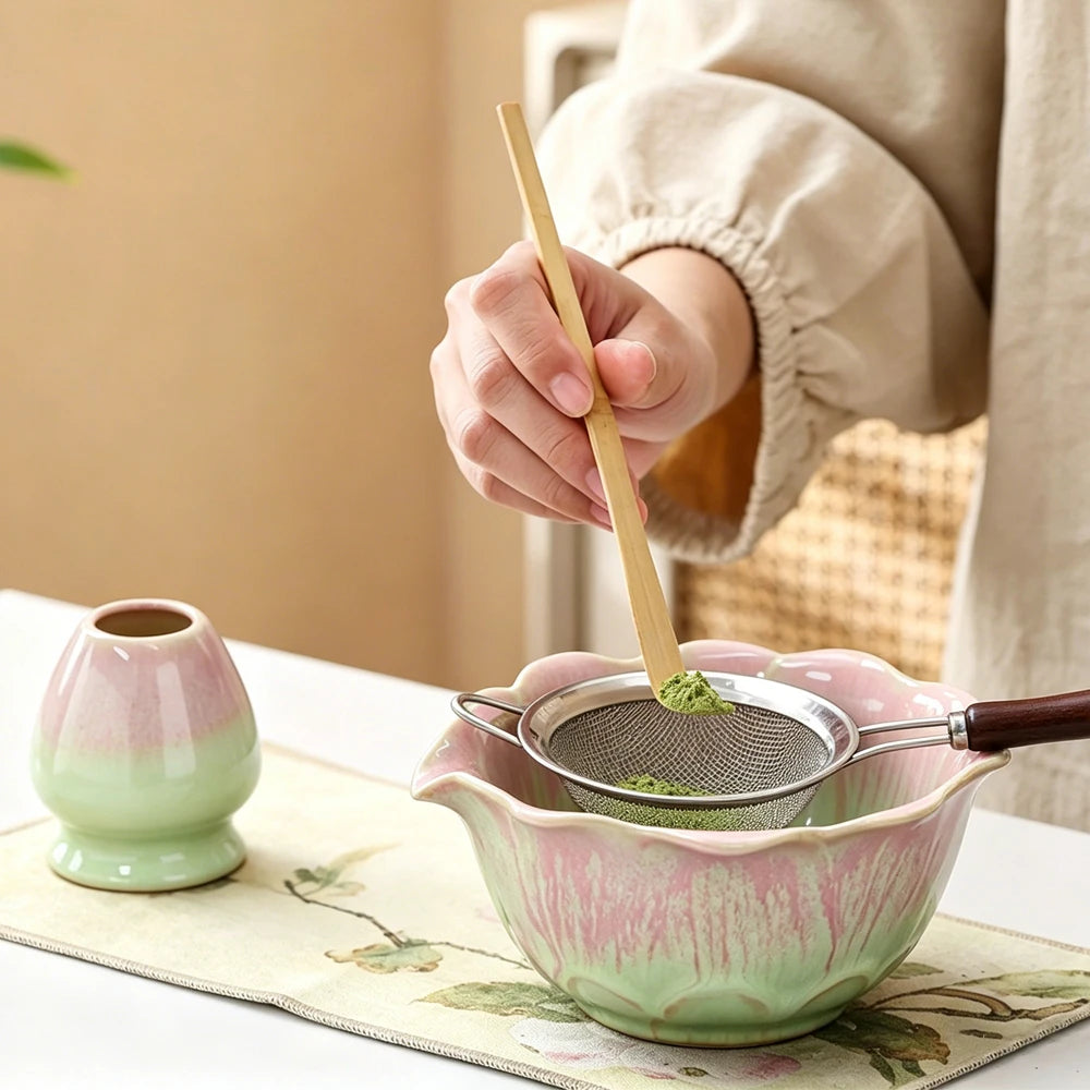 6PCS Elegant Japanese Matcha Tea Set - Bowl, Whisk & Scoop Tools