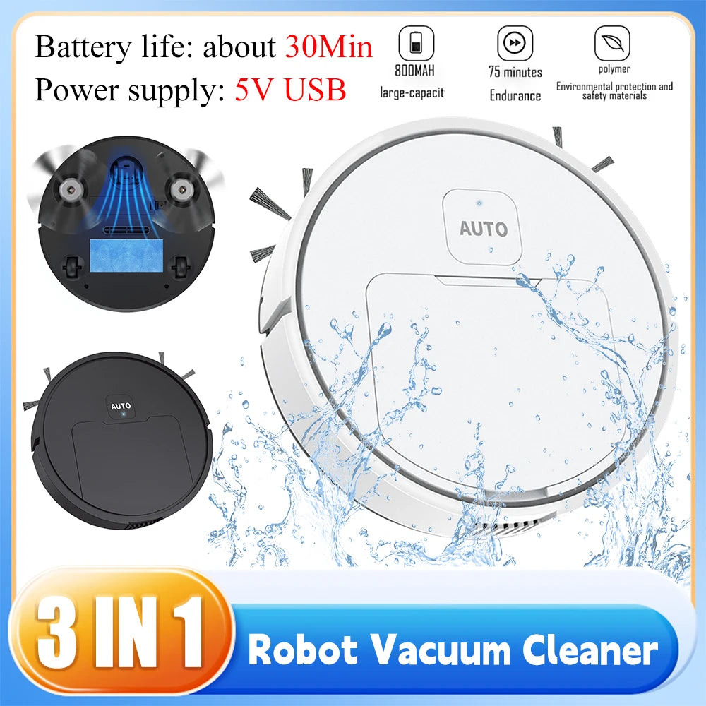 APWIKOGER 3-in-1 Robot Vacuum Cleaner - Mops & Cleans with 1000Pa Power