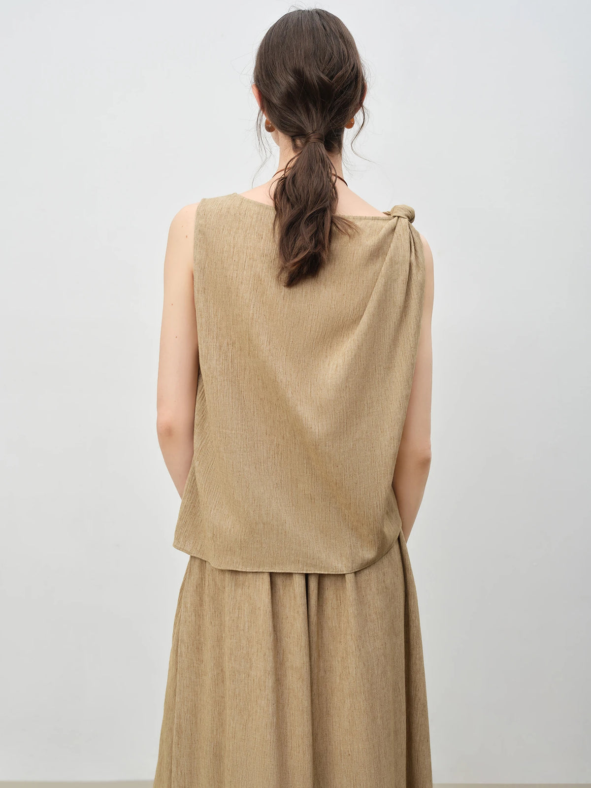 ZIQIAO Women's Summer Sleeveless Linen Set - Breezy & Chic Style