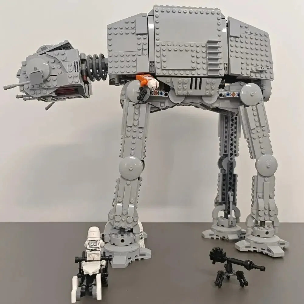 Building Blocks Space Model - DIY AT-AT Model with Figures for Kids (No Box)