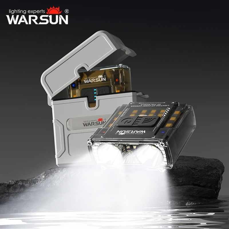 WARSUN G7 Mini COB LED Headlamp with Gesture Control & Charging Case