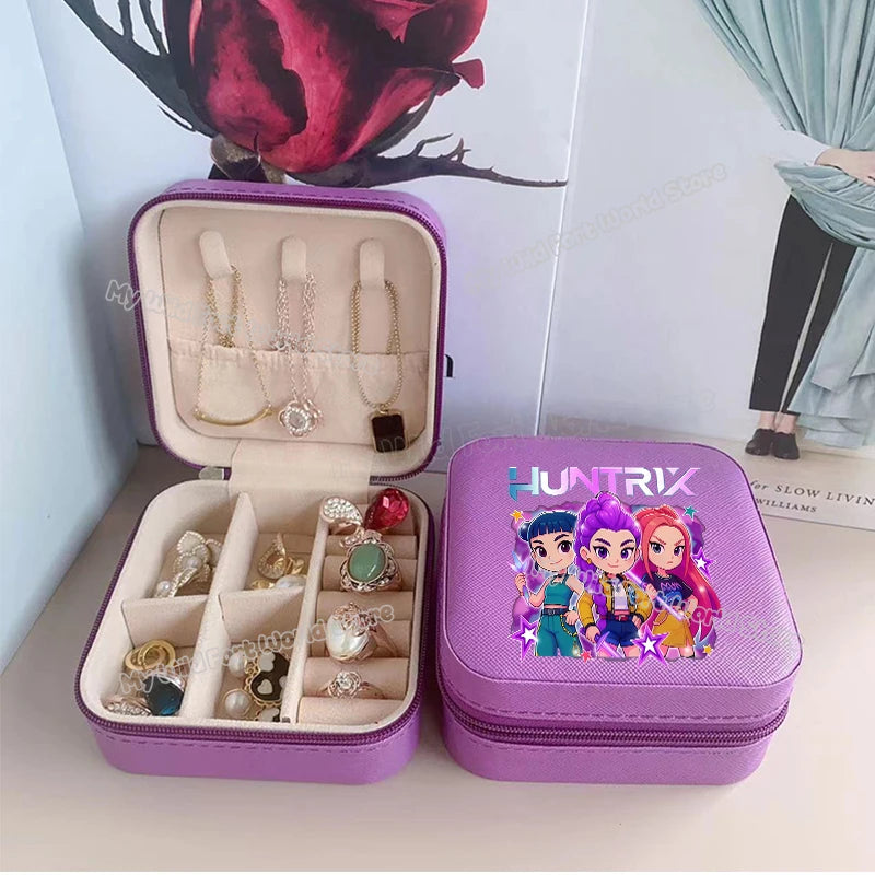 KPOP Jewelry Organizer Box - Stylish Travel Storage for Earrings & Necklaces