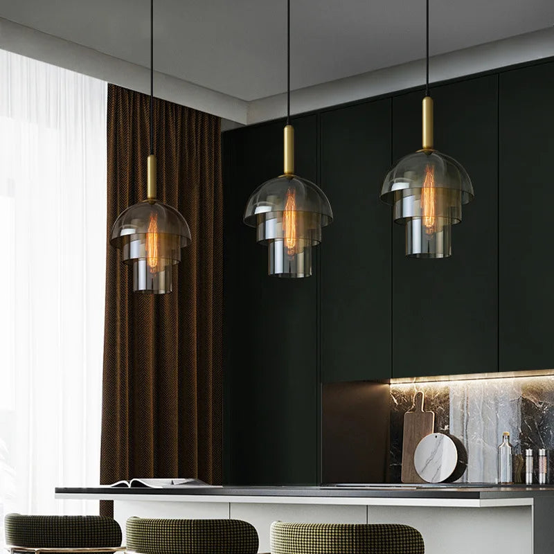 Elegant Vintage Glass Pendant Chandelier for Home & Restaurant Decor