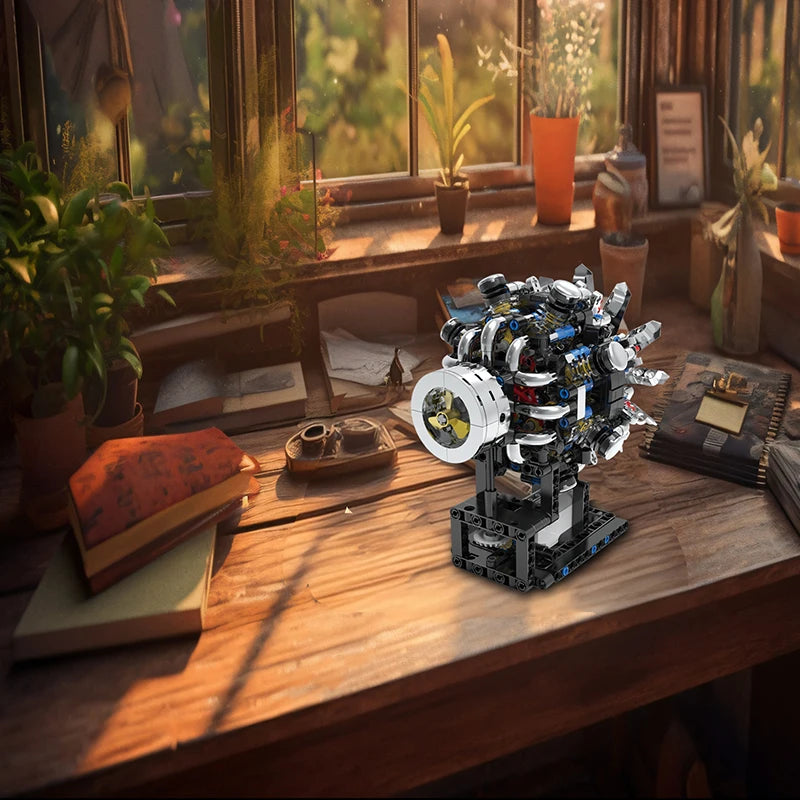 Motorized V8 Engine Building Blocks Model - STEM Educational Toy