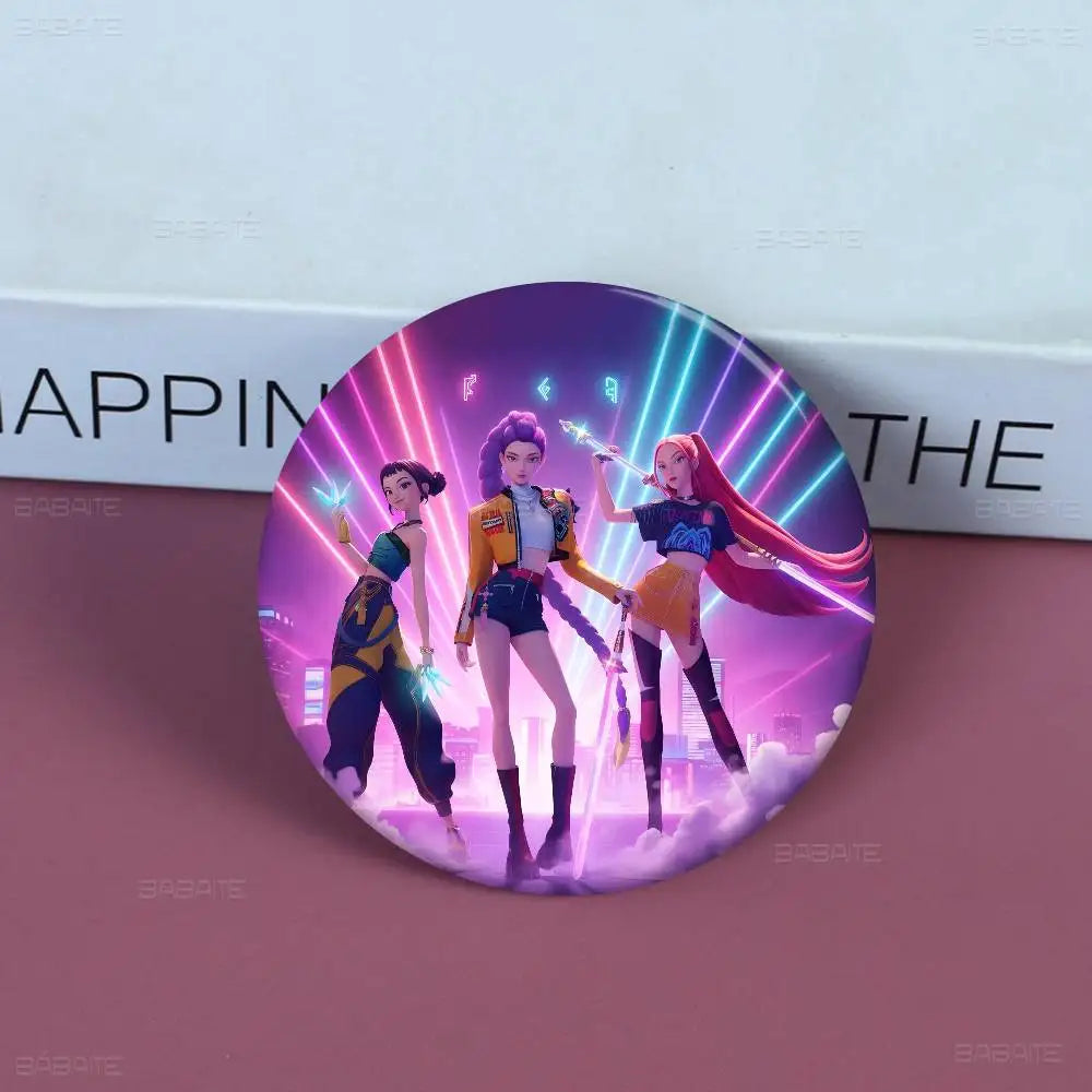 K-Pop Demon Hunters Anime Pin Button | Cute Cartoon Brooch Jewelry