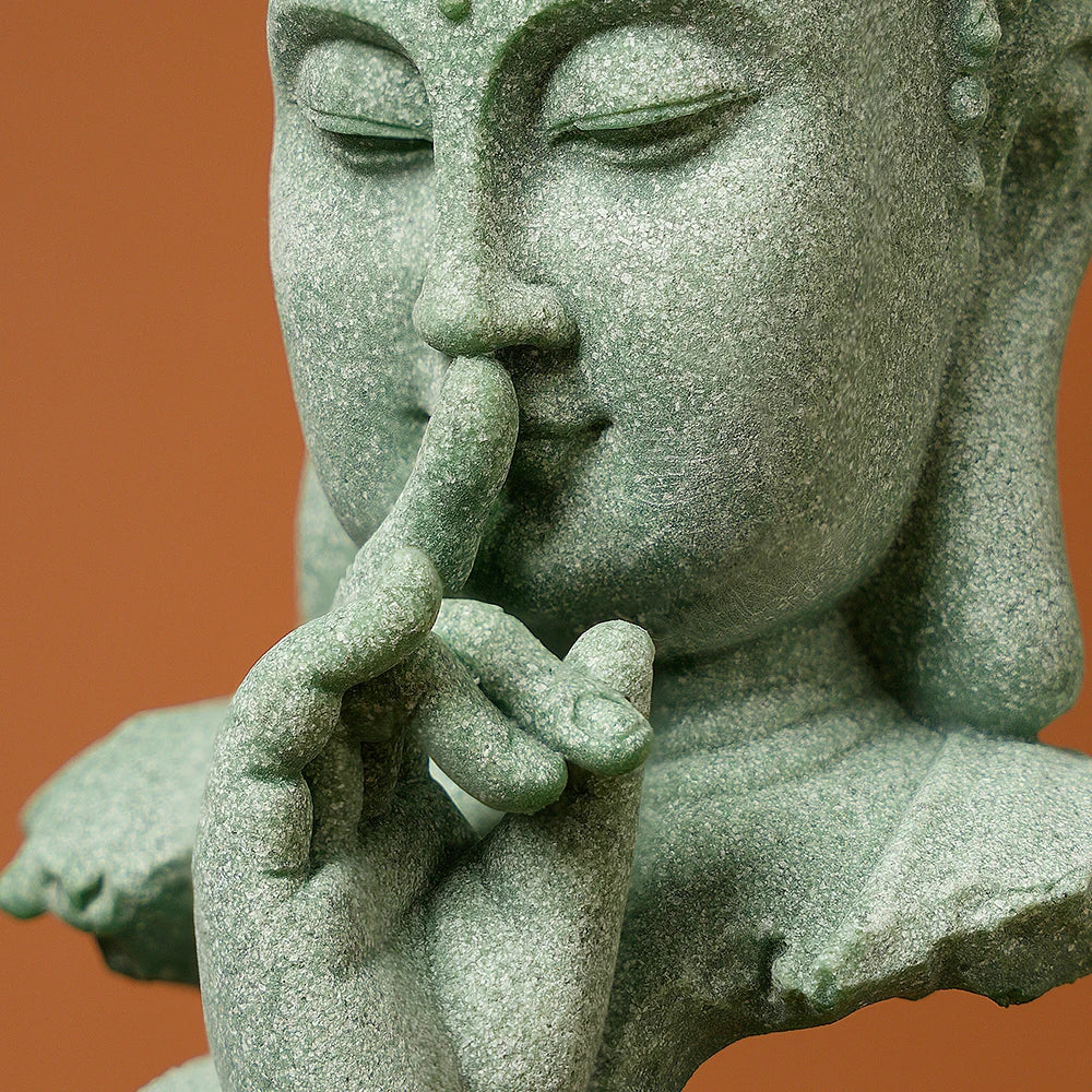 Zen Buddhist Statue - Calm Your Space with Green Sandstone Art