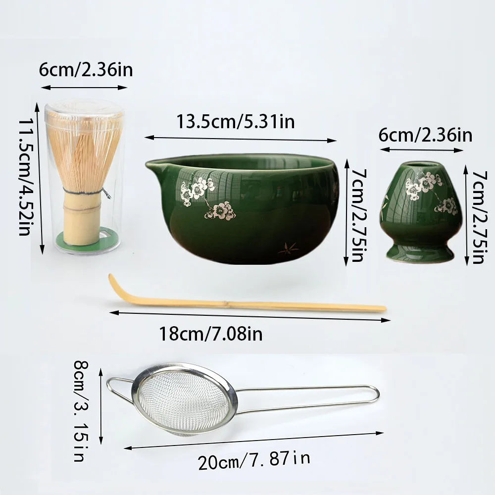Premium Matcha Whisk Set – Bamboo Whisk, Bowl, Strainer & Scoop
