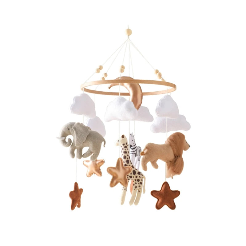 Wooden Baby Crib Mobile with Musical Rattle - Perfect Infant Toy