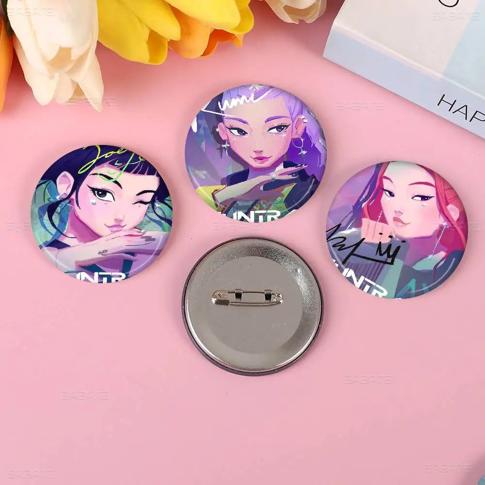 K-Pop Demon Hunters Anime Pin Button | Cute Cartoon Brooch Jewelry