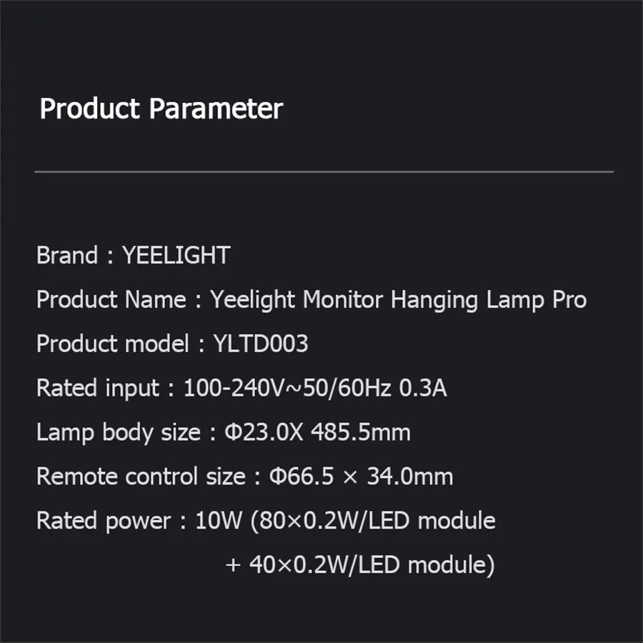 YEELIGHT Screen Bar Pro - Smart RGB Monitor Light with App Control