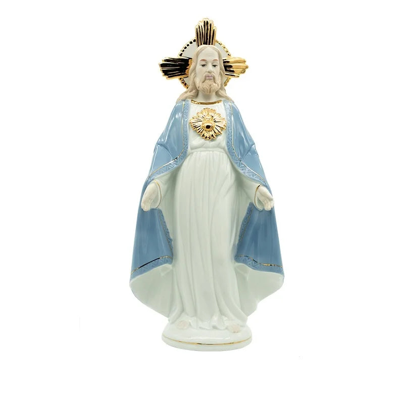 Elegant Madonna Resin Sculpture - Spiritual Home Decor Masterpiece