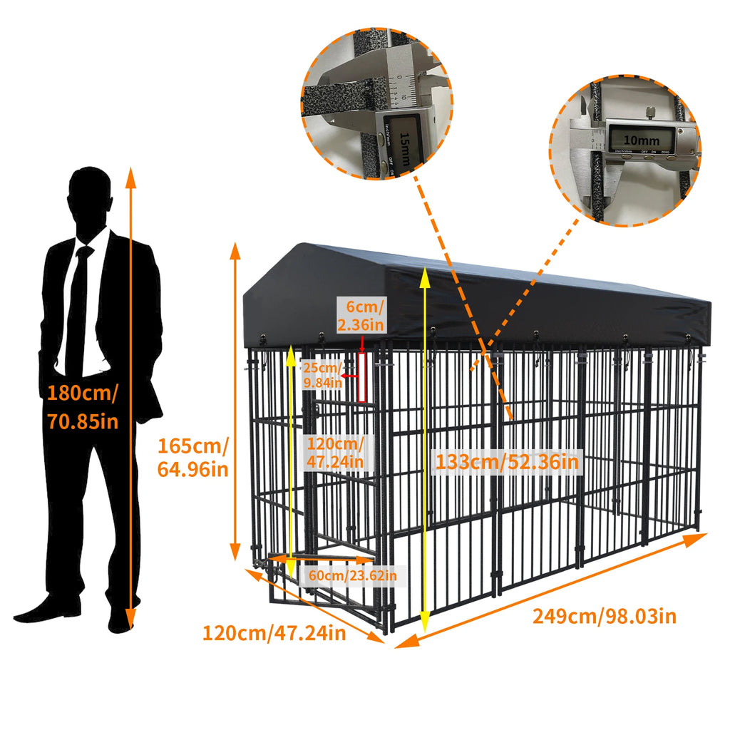 Heavy Duty Metal Dog Kennel with Waterproof Cover - Ultimate Pet Playpen