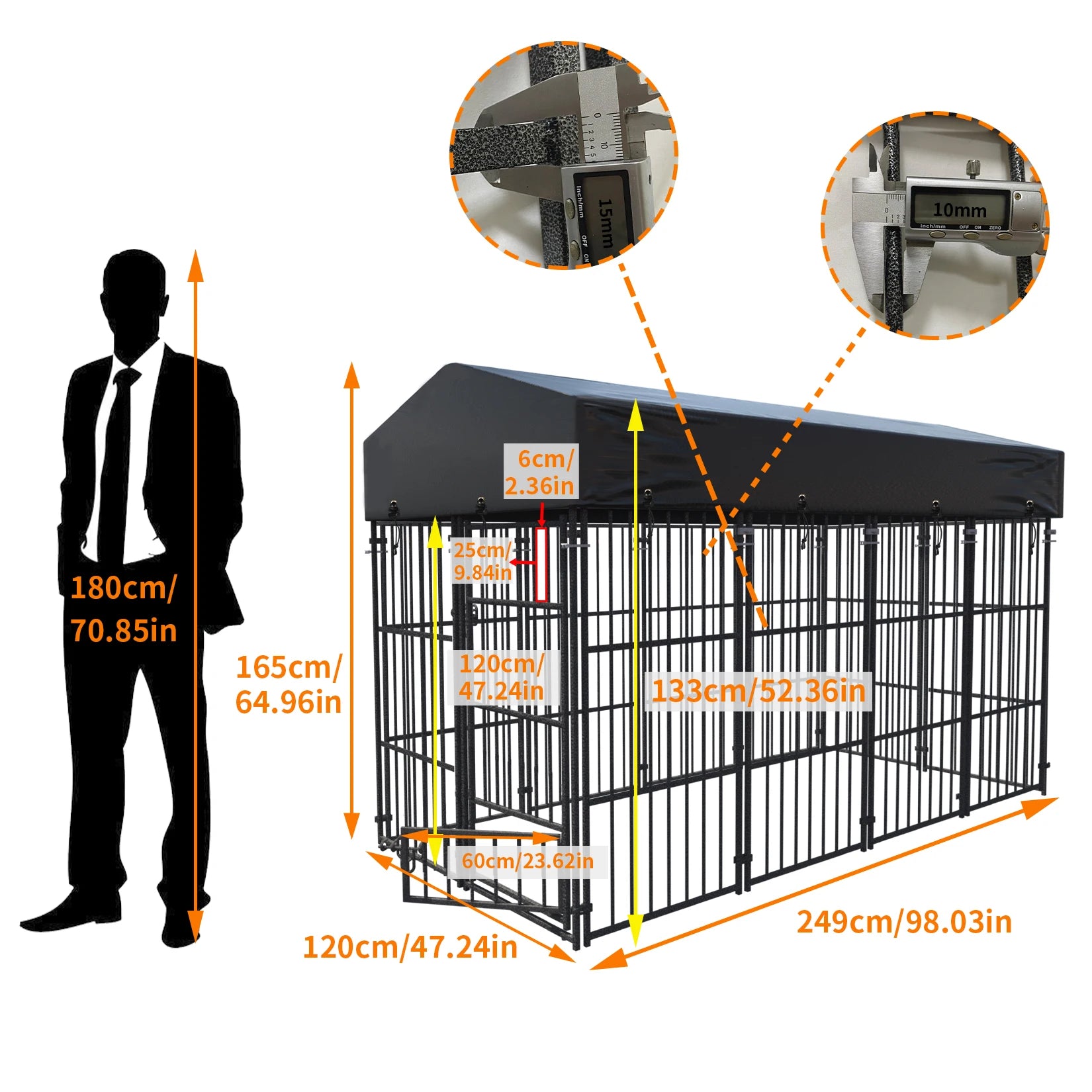 Heavy Duty Metal Dog Kennel with Waterproof Cover - Ultimate Pet Playpen