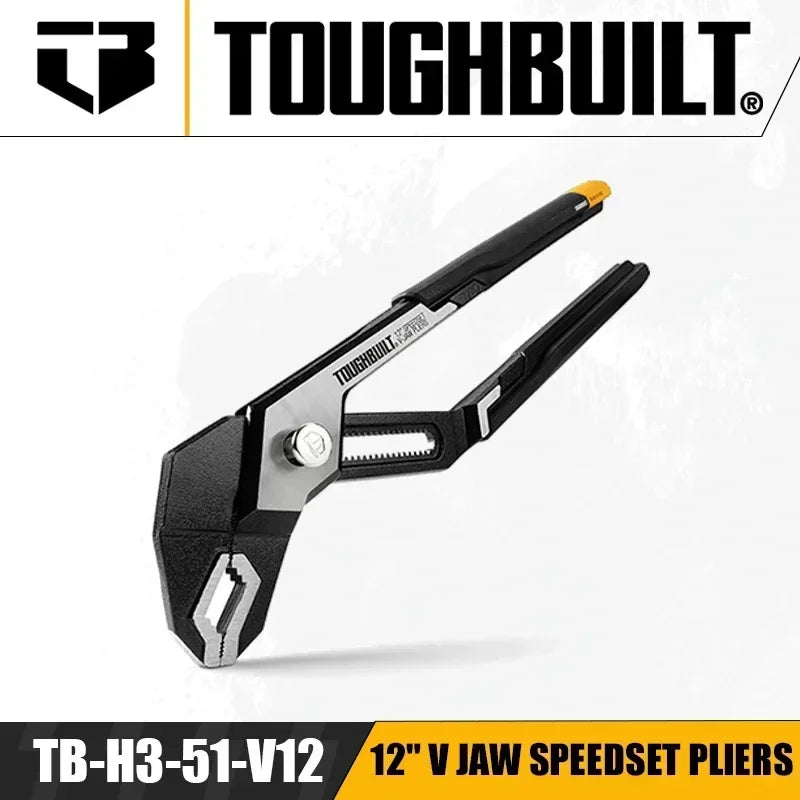 ToughBuilt SpeedSet V Jaw Pliers - 10" & 12" Versatile Hand Tools