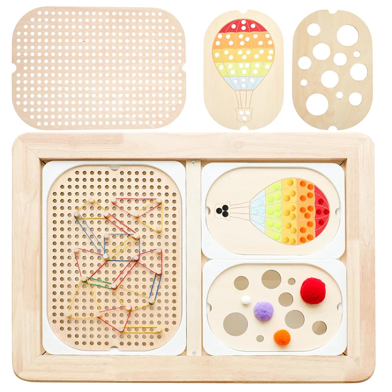 Montessori Wooden Sensory Table for Kids - Fine Motor Skill Development