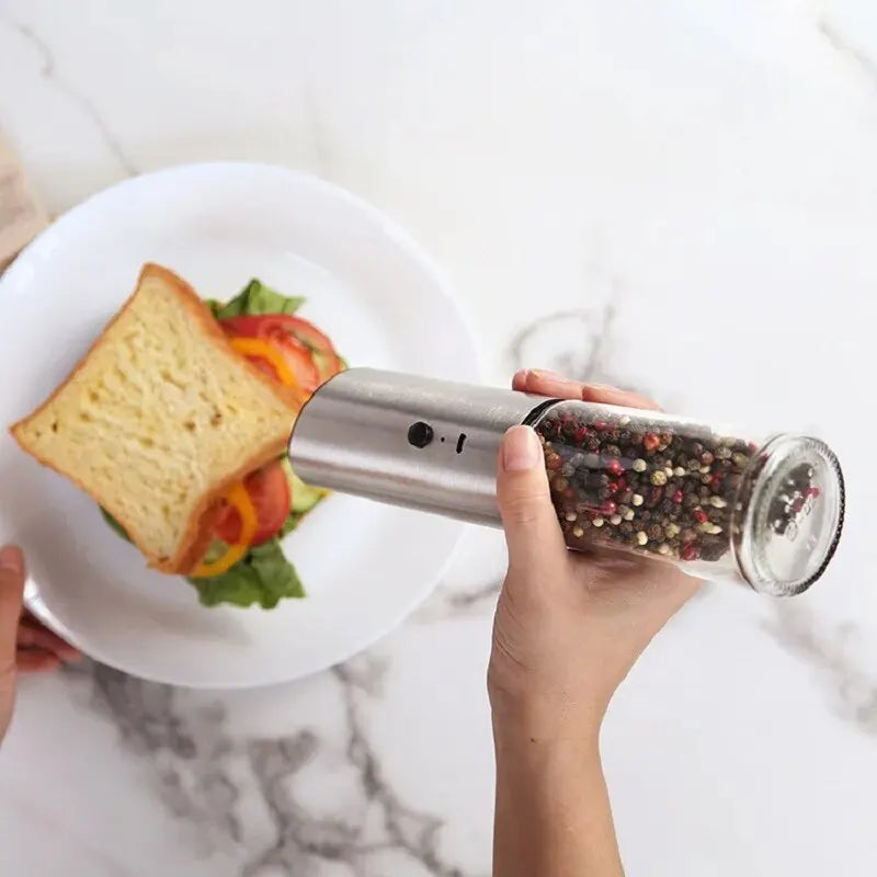 USB Rechargeable Electric Salt & Pepper Grinder Set - Automatic & Eco-Friendly