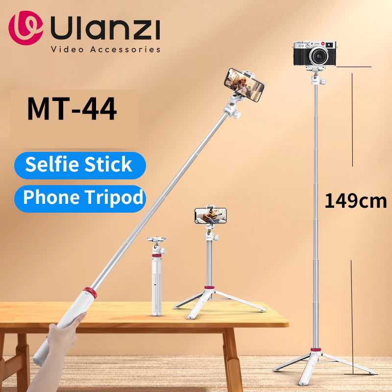Ulanzi MT-44 Extendable Selfie Stick Tripod for Smartphones & Cameras