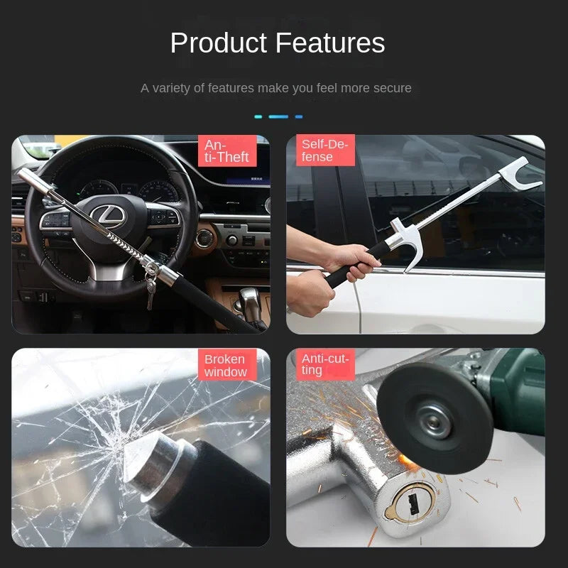 Adjustable Anti-Theft Steering Wheel Lock - Maximum Security Design