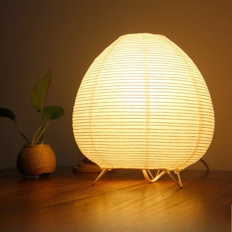 Nordic Japanese Lantern Floor Lamp with Soft Rice Paper Shade - LED