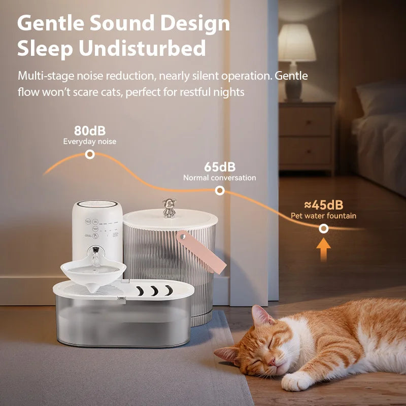 ROJECO Wireless Pet Water Dispenser - Rechargeable & Filterless