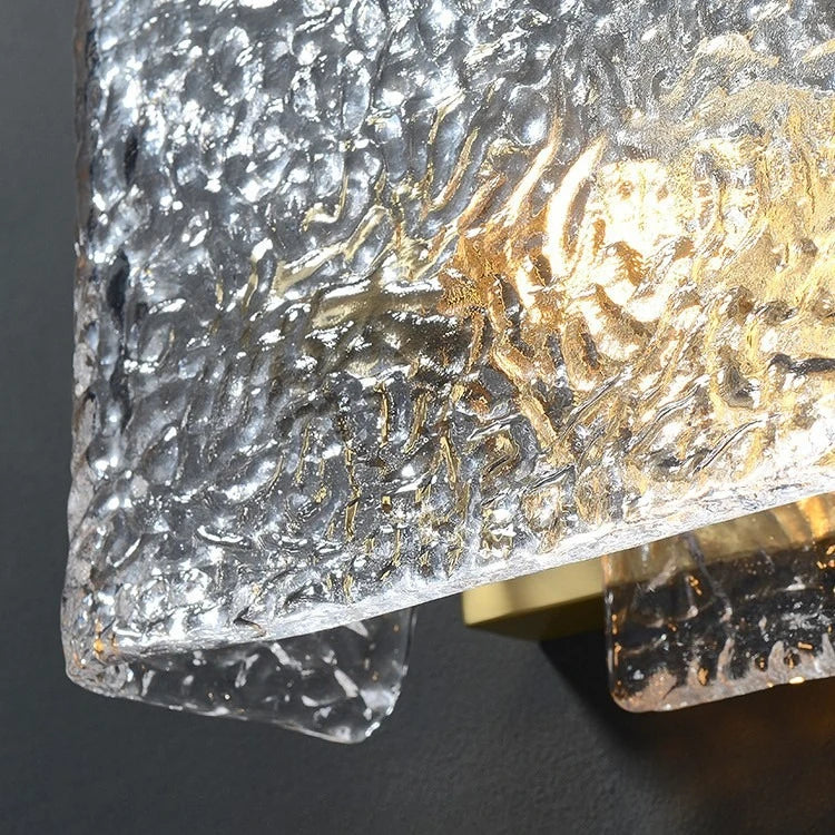 Postmodern Copper Wall Sconce with Clear Glass Shade for Bedroom
