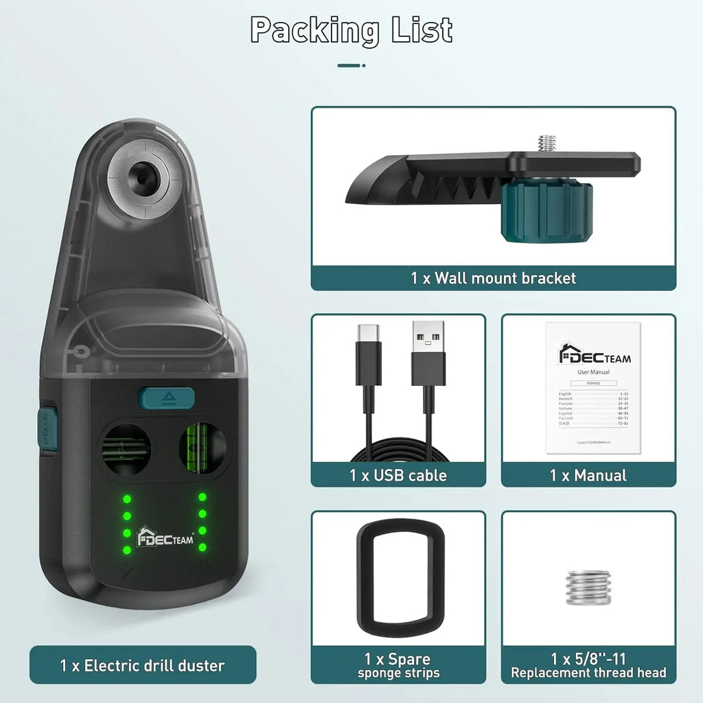 Decteam 4-in-1 Laser Level Dust Collector & Bracket for Home Projects