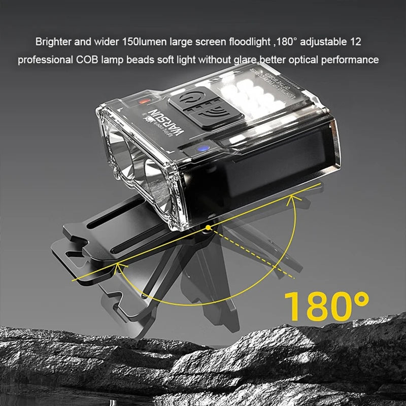 WARSUN G7 Mini COB LED Headlamp with Gesture Control & Charging Case